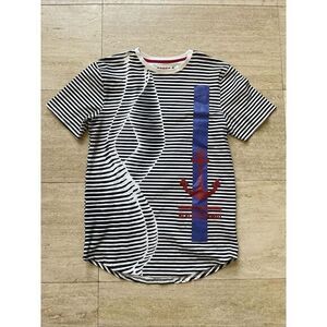 Black Pyramid Multicolor Striped Anchor Logo‎ T-Shirt Size M Women